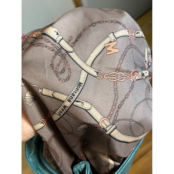 Montana West Bag Blue Leather Metallic Studs Boho Western Retro Classic 80s - Picture 11 of 13